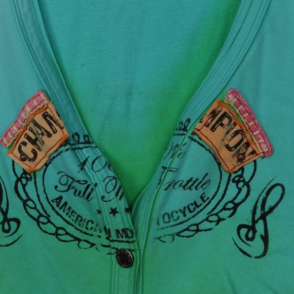 Major De Lema Women's Green Patchwork Button Card - Picture 3 of 6